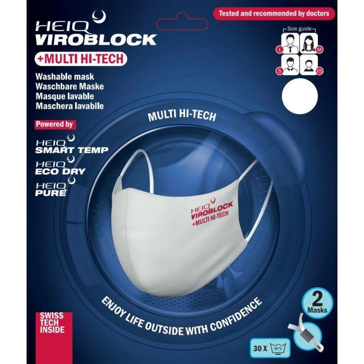 HeiQ Viroblock +Multi Hi-Tech waschbare Masken - 2 Stk - MyHeiQ Switzerland